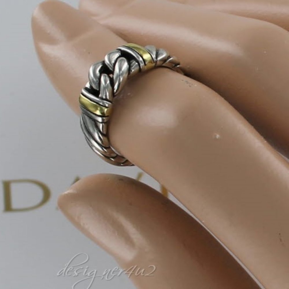 David Yurman Metro Narrow Curb Ring 18K Gold 925